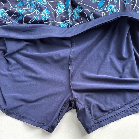 PGA Tour Floral Navy Athletic Skort Mini Skirt A-Line Golf Tennis Running - Picture 7 of 14